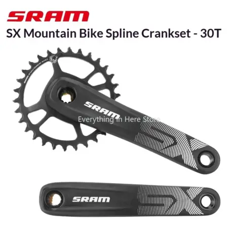 Mountain Bike Aluminum Alloy Crankset 30T Positive-Negative Tooth Chainring 165/170mm Splined Crankset Crank Accessories
