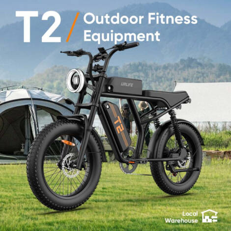 20" x 4" Fat Tire Electric Bike for Adults with Removable 48V/15.6Ah Battery & 120KM Range. 25km/h, Dual Shock Absorption, Includes Storage Box